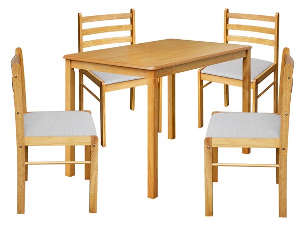 Stôl + 4 stoličky FARO lak javor