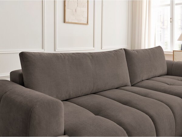 Taupe rozkladacia/s úložným priestorom rohová pohovka (pravý roh/s leňoškou) Fuji – Bobochic Paris
