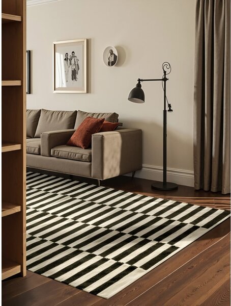Čierno-biely obojstranný ručne tkaný vlnený koberec 200x300 cm Donna – Hanse Home