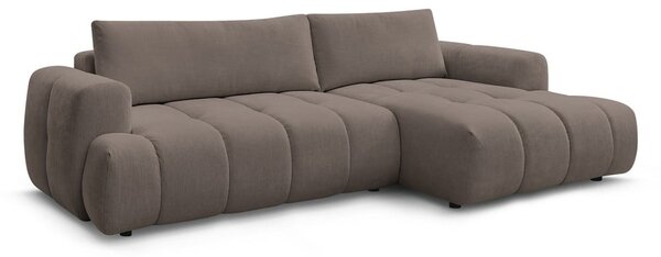 Taupe rozkladacia/s úložným priestorom rohová pohovka (pravý roh/s leňoškou) Fuji – Bobochic Paris