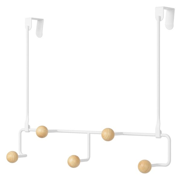 Biely prírodný kovový vešiak na dvere 39 cm Estique - Umbra