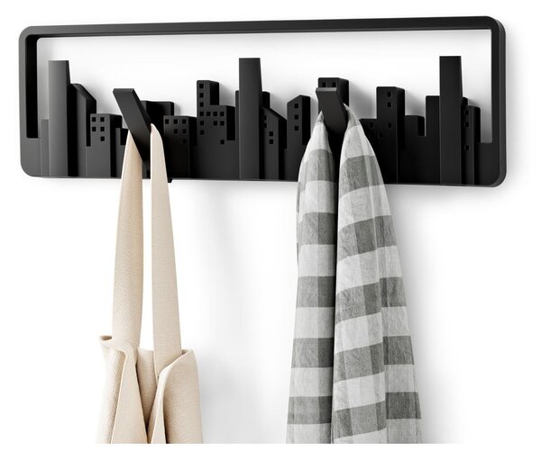 Čierny plastový nástenný vešiak Skyline - Umbra