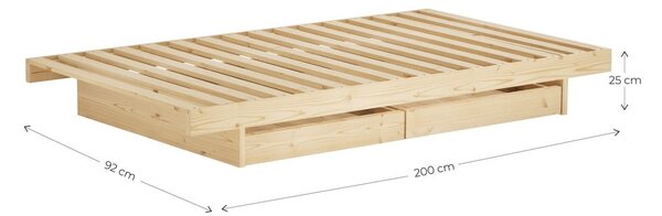 Jednolôžková posteľ z borovicového dreva s roštom 90x200 cm v prírodnej farbe Kanso – Karup Design