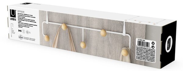 Biely prírodný kovový vešiak na dvere 39 cm Estique - Umbra