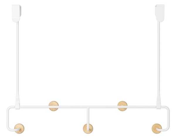 Biely prírodný kovový vešiak na dvere 39 cm Estique - Umbra