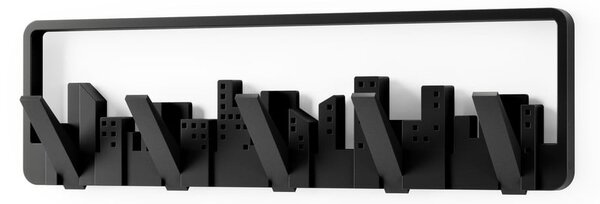 Čierny plastový nástenný vešiak Skyline - Umbra