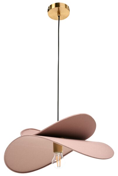 Závesná lampa hnedá ľanová 105 cm látkové tienidlo odhalená žiarovka moderný dizajn