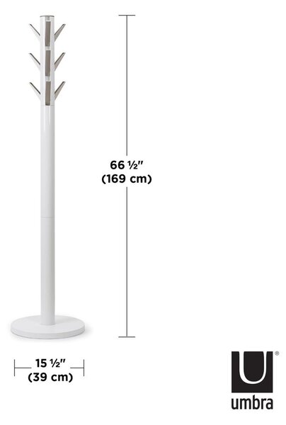 Biely vešiak z kaučukového dreva Flapper - Umbra