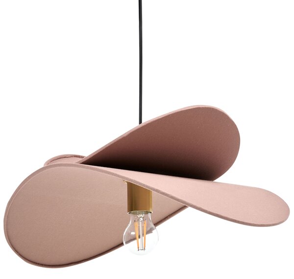 Závesná lampa hnedá ľanová 105 cm látkové tienidlo odhalená žiarovka moderný dizajn