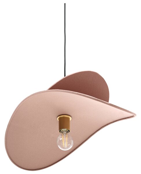 Závesná lampa hnedá ľanová 105 cm látkové tienidlo odhalená žiarovka moderný dizajn