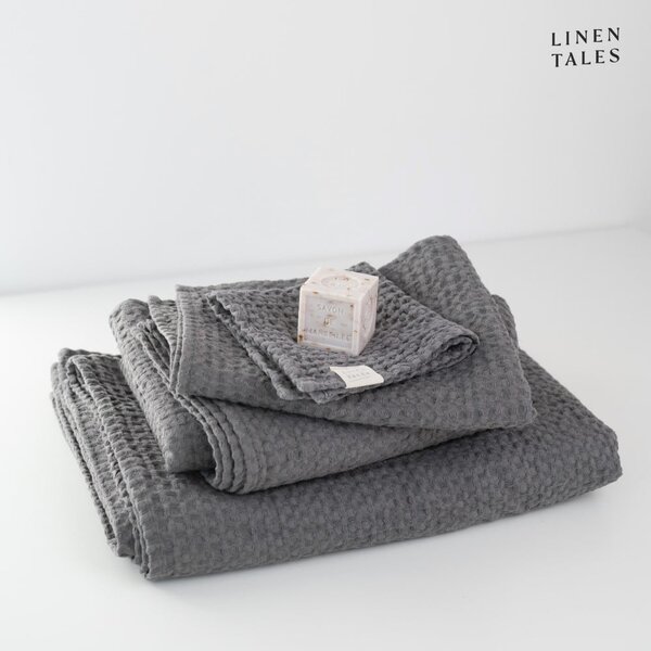 Tmavosivé uteráky a osušky v súprave 3 ks Honeycomb - Linen Tales