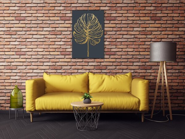 Impresi Obraz Zlatý kreslený list - 40 x 60 cm