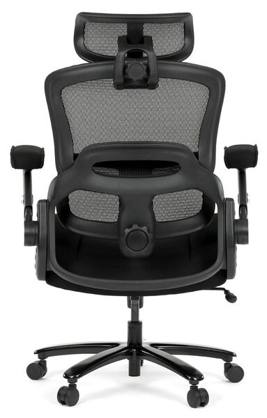 KA-N1313 BK, Ergonomická kancelárska stolička, čierna látka, sieťovina, 180 kg