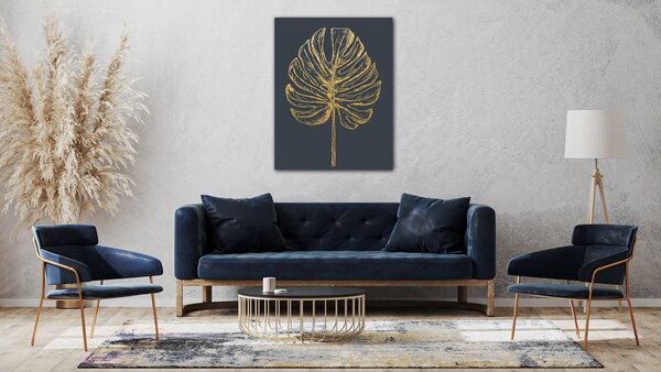 Impresi Obraz Zlatý kreslený list - 70 x 90 cm