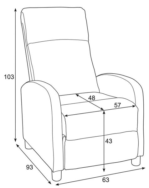 TV-W3397 CRM2, Komfortné TV polohovacie kreslo, poťah béžová látka, 130 kg