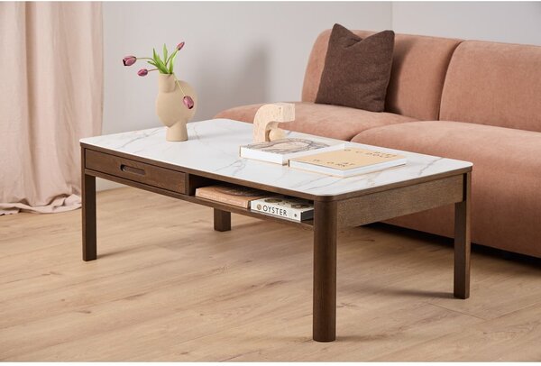 Béžový/tmavohnedý konferenčný stolík s keramickou doskou 70x130 cm Southampton – Actona