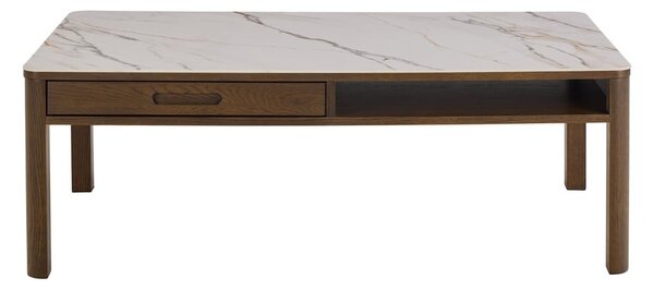 Béžový/tmavohnedý konferenčný stolík s keramickou doskou 70x130 cm Southampton – Actona