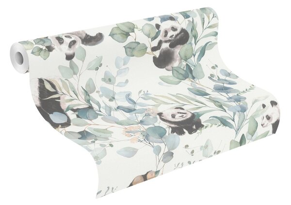 RASCH | Vliesová tapeta na stenu Kids World 2 301144 | 0,53 x 10,05 m | biela, zelená