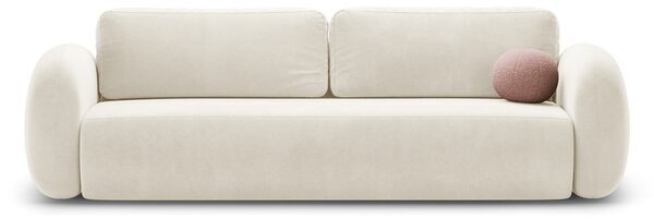 Krémovobiela zamatová rozkladacia/s úložným priestorom pohovka 262 cm Tonale – Cosmopolitan Design