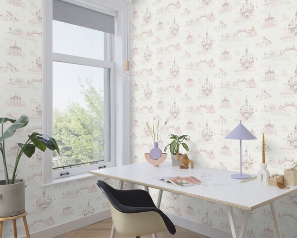 RASCH | Vliesová tapeta na stenu Kids World 2 302721 | 0,53 x 10,05 m | biela, ružová