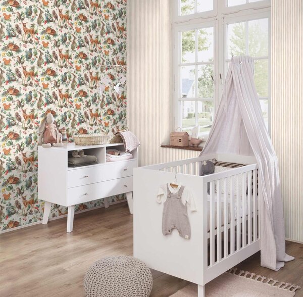 RASCH | Vliesová tapeta na stenu Kids World 2 252774 | 0,53 x 10,05 m | biela, hnedá