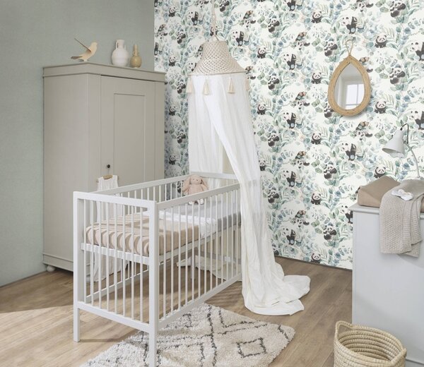 RASCH | Vliesová tapeta na stenu Kids World 2 301144 | 0,53 x 10,05 m | biela, zelená