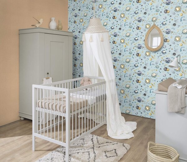 RASCH | Vliesová tapeta na stenu Kids World 2 300949 | 0,53 x 10,05 m | modrá