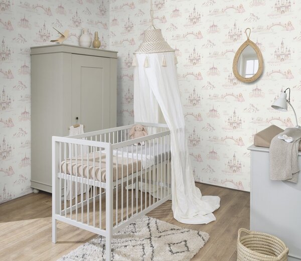 RASCH | Vliesová tapeta na stenu Kids World 2 302721 | 0,53 x 10,05 m | biela, ružová