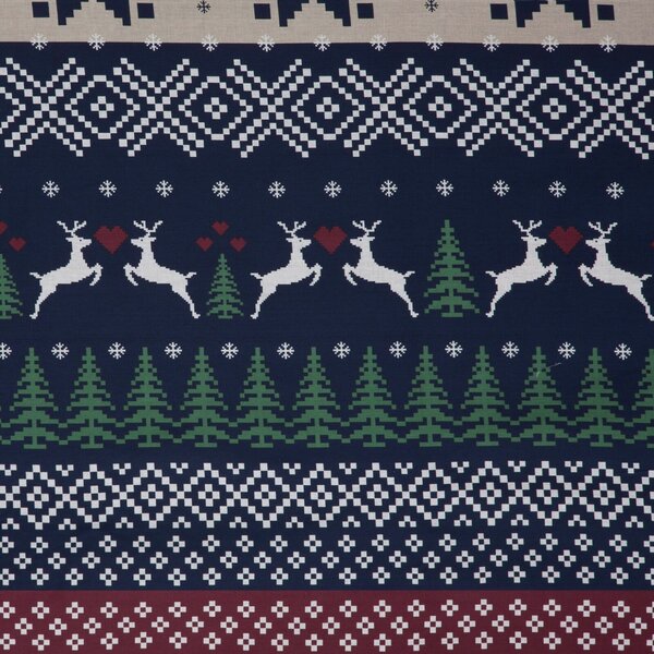 VIANOČNÉ RENFORCÉ OBLIEČKY SKANDY 200X220 CM, 2 KS 70X80 CM VZOROVANÉ