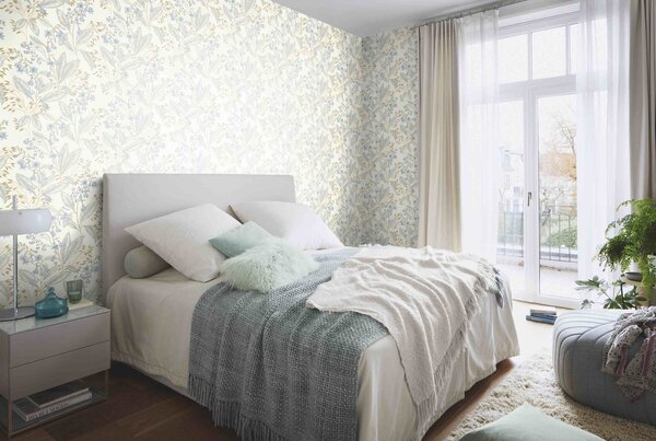 RASCH | Vliesová tapeta na stenu Beltesto 794441 | 0,53 x 10,05 m | biela, krémová, tyrkysová, modrá, zelená, viacfarebná