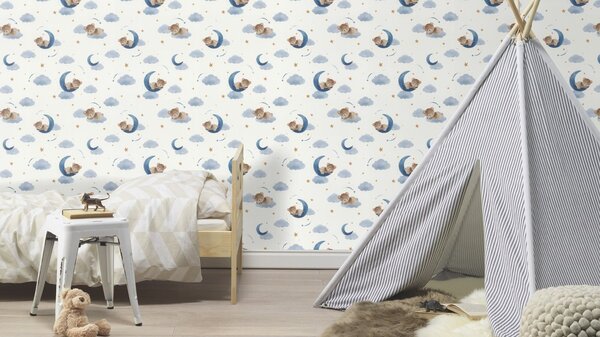 RASCH | Vliesová tapeta na stenu Kids World 2 321005 | 0,53 x 10,05 m | biela