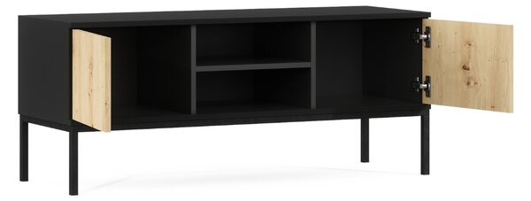 TV stolík LANZZI 120x40 cm, čierna/dub artisan