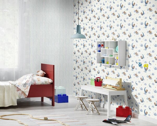 RASCH | Vliesová tapeta na stenu Kids World 2 321005 | 0,53 x 10,05 m | biela