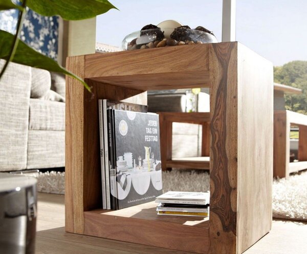 Odkládací stolík Tara 50x50x35 indický masív palisander