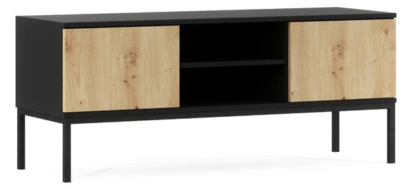 TV stolík LANZZI 120x40 cm, čierna/dub artisan