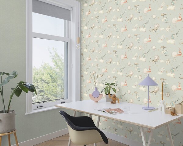 RASCH | Vliesová tapeta na stenu Kids World 2 302226 | 0,53 x 10,05 m | šedá, modrá