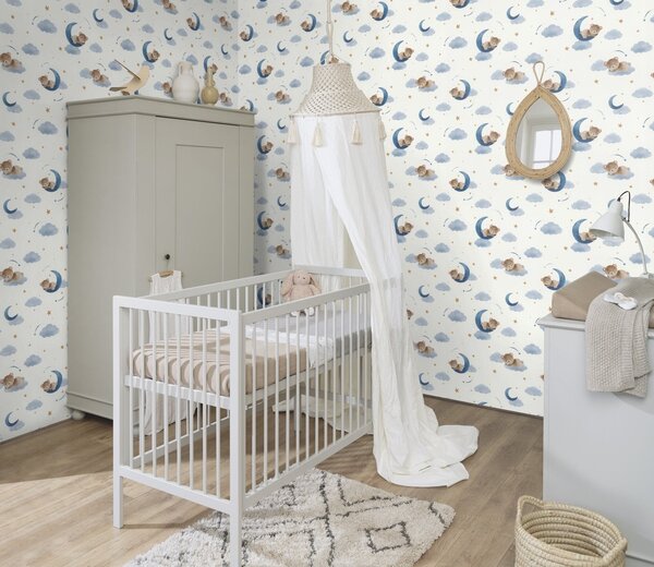 RASCH | Vliesová tapeta na stenu Kids World 2 321005 | 0,53 x 10,05 m | biela
