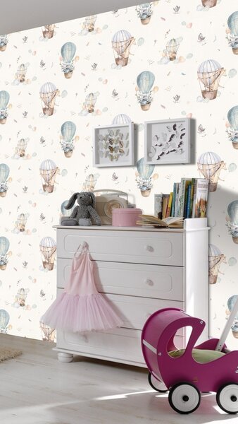 RASCH | Vliesová tapeta na stenu Kids World 2 300512 | 0,53 x 10,05 m | biela
