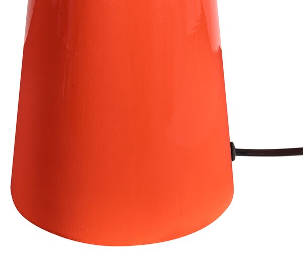 Stolná nočná lampa červená keramický podstavec tienidlo z umelého semišu 62 cm moderný štýl obývacia izba spálňa