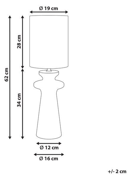 Stolná nočná lampa červená keramický podstavec tienidlo z umelého semišu 62 cm moderný štýl obývacia izba spálňa