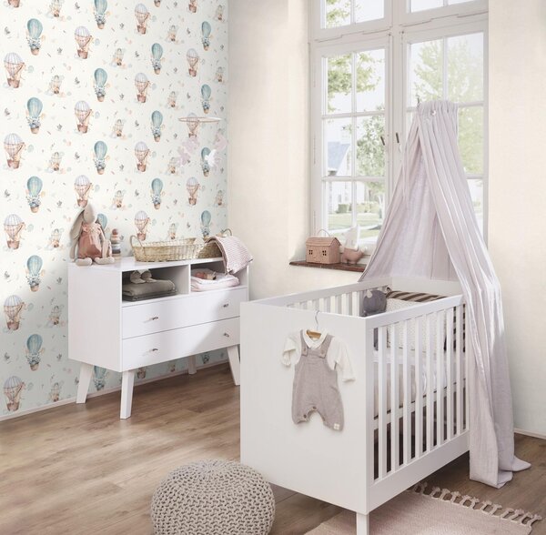 RASCH | Vliesová tapeta na stenu Kids World 2 300512 | 0,53 x 10,05 m | biela