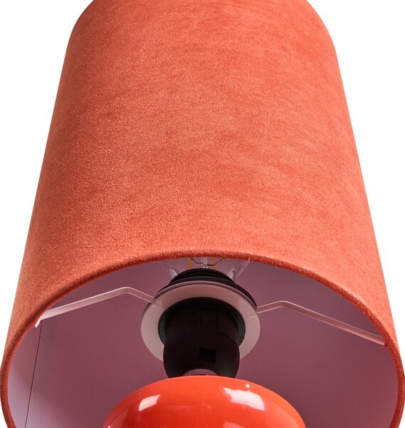 Stolná nočná lampa červená keramický podstavec tienidlo z umelého semišu 62 cm moderný štýl obývacia izba spálňa