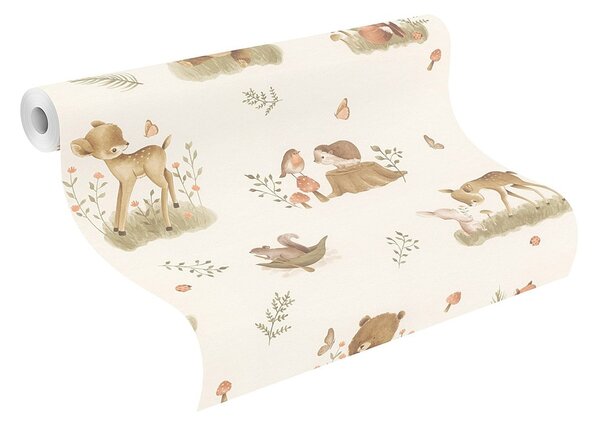 RASCH | Vliesová tapeta na stenu Kids World 2 321104 | 0,53 x 10,05 m | biela, hnedá