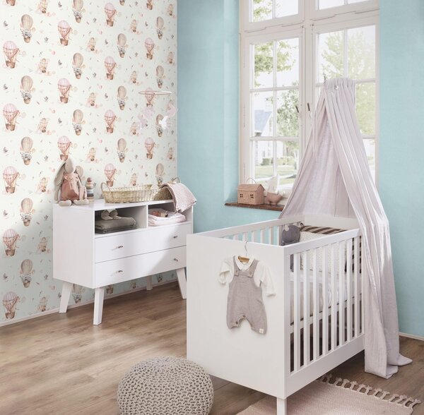 RASCH | Vliesová tapeta na stenu Kids World 2 300529 | 0,53 x 10,05 m | biela