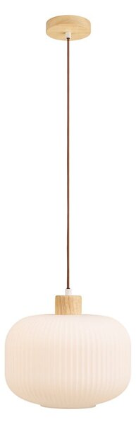 Biele závesné svietidlo so skleneným tienidlom ø 30 cm Argalo – House Nordic