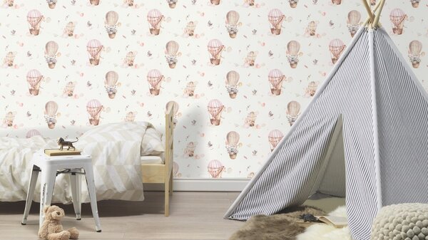 RASCH | Vliesová tapeta na stenu Kids World 2 300529 | 0,53 x 10,05 m | biela