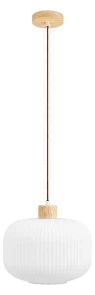 Biele závesné svietidlo so skleneným tienidlom ø 30 cm Argalo – House Nordic