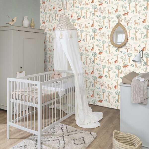 RASCH | Vliesová tapeta na stenu Kids World 2 302813 | 0,53 x 10,05 m | biela