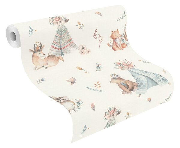 RASCH | Vliesová tapeta na stenu Kids World 2 301410 | 0,53 x 10,05 m | biela