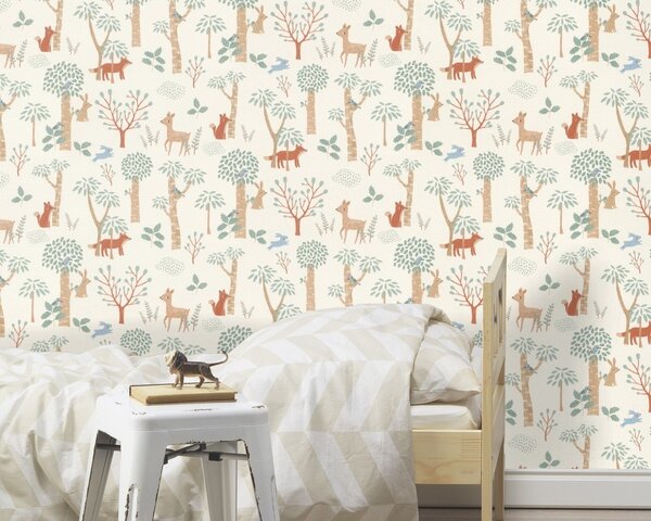 RASCH | Vliesová tapeta na stenu Kids World 2 302813 | 0,53 x 10,05 m | biela